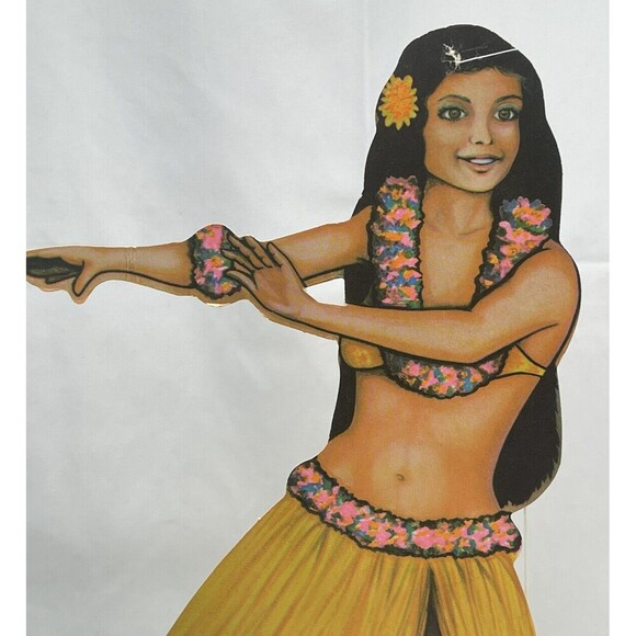 Vintage 1979 BEISTLE Hawaii Aloha Hula Girl Ukulele Die Cut Wall Hangings 14” - Picture 2 of 16